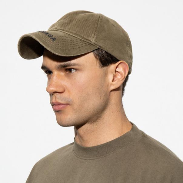Balenciaga Logo Cap Khaki BALENCIAGA BALENCIAGA - originalfook singapore