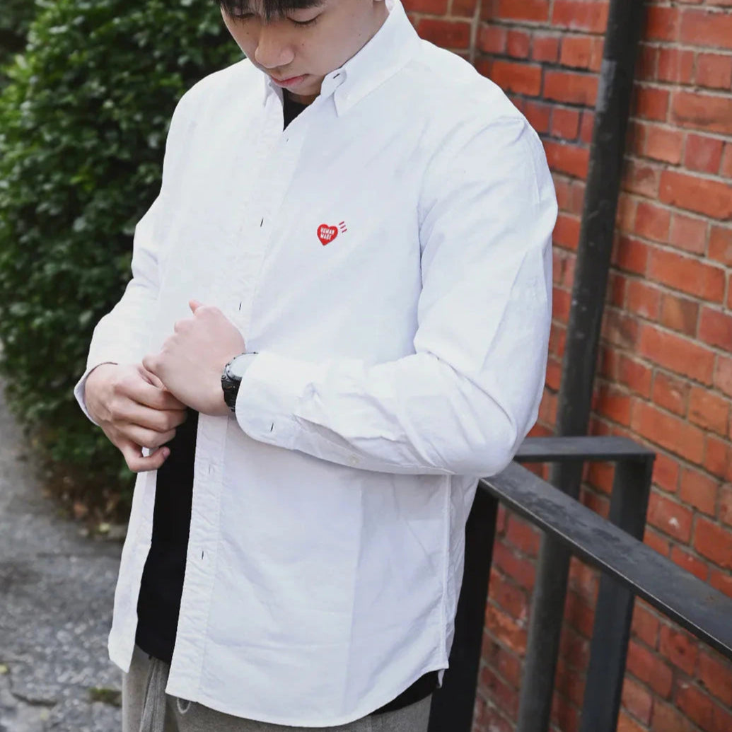 Human Made Oxford BD Shirt White HUMAN MADE HUMAN MADE - originalfook singapore