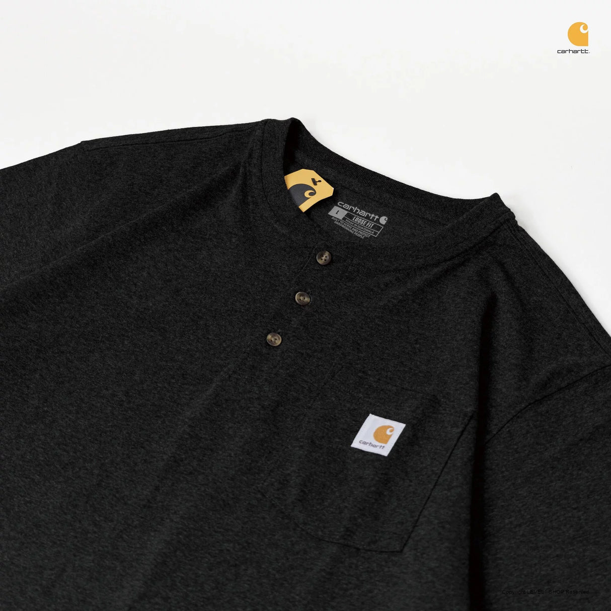 Carhartt Henley Oversized Pocket Tee Black CARHARTT CARHARTT - originalfook singapore