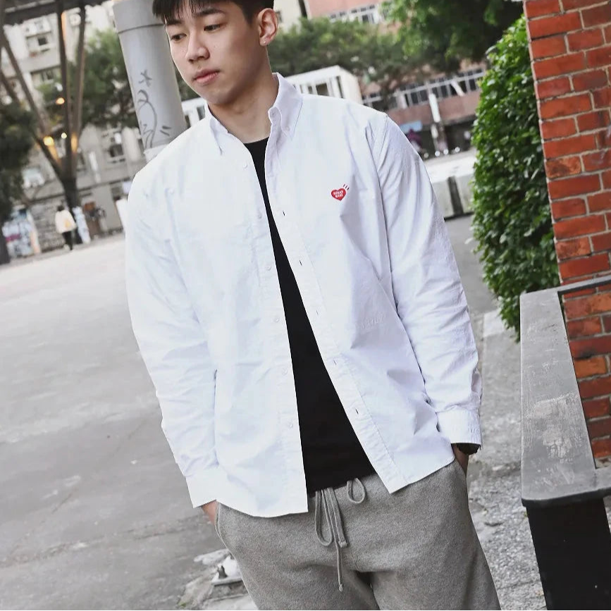 Human Made Oxford BD Shirt White HUMAN MADE HUMAN MADE - originalfook singapore