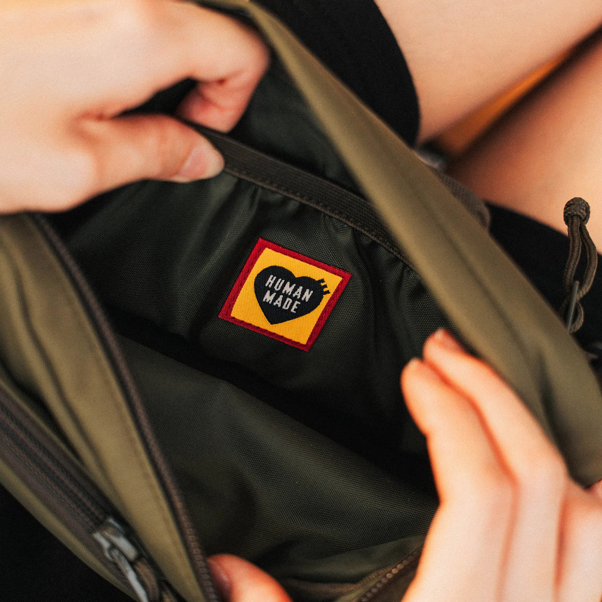 Human Made Military Sling Bag Olive HUMAN MADE HUMAN MADE - originalfook singapore