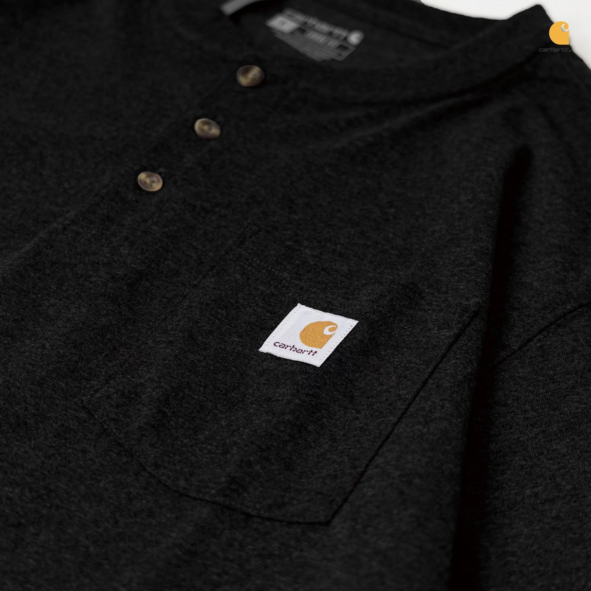Carhartt Henley Oversized Pocket Tee Black CARHARTT CARHARTT - originalfook singapore