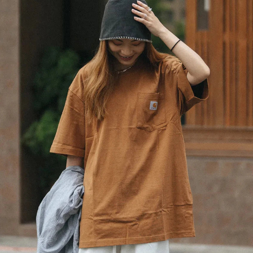 Carhartt K87 Oversized Pocket Tee Brown CARHARTT CARHARTT - originalfook singapore