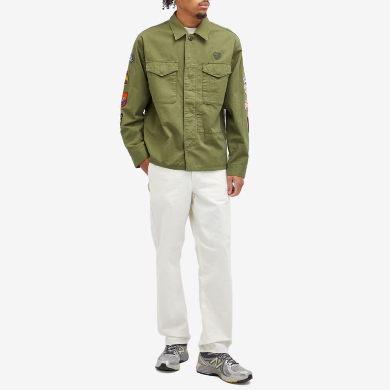 Human Made Patched Military Shirt Olive HUMAN MADE HUMAN MADE - originalfook singapore