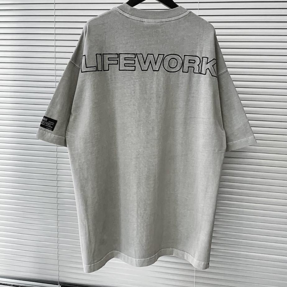 LifeWork Embroidered Outline Bulldog Tee Grey LIFEWORK LIFEWORK - originalfook singapore