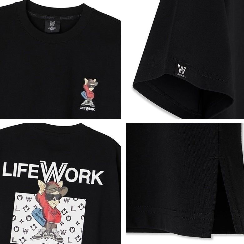 LifeWork Hoodie Hipdog Tee Black LIFEWORK LIFEWORK - originalfook singapore