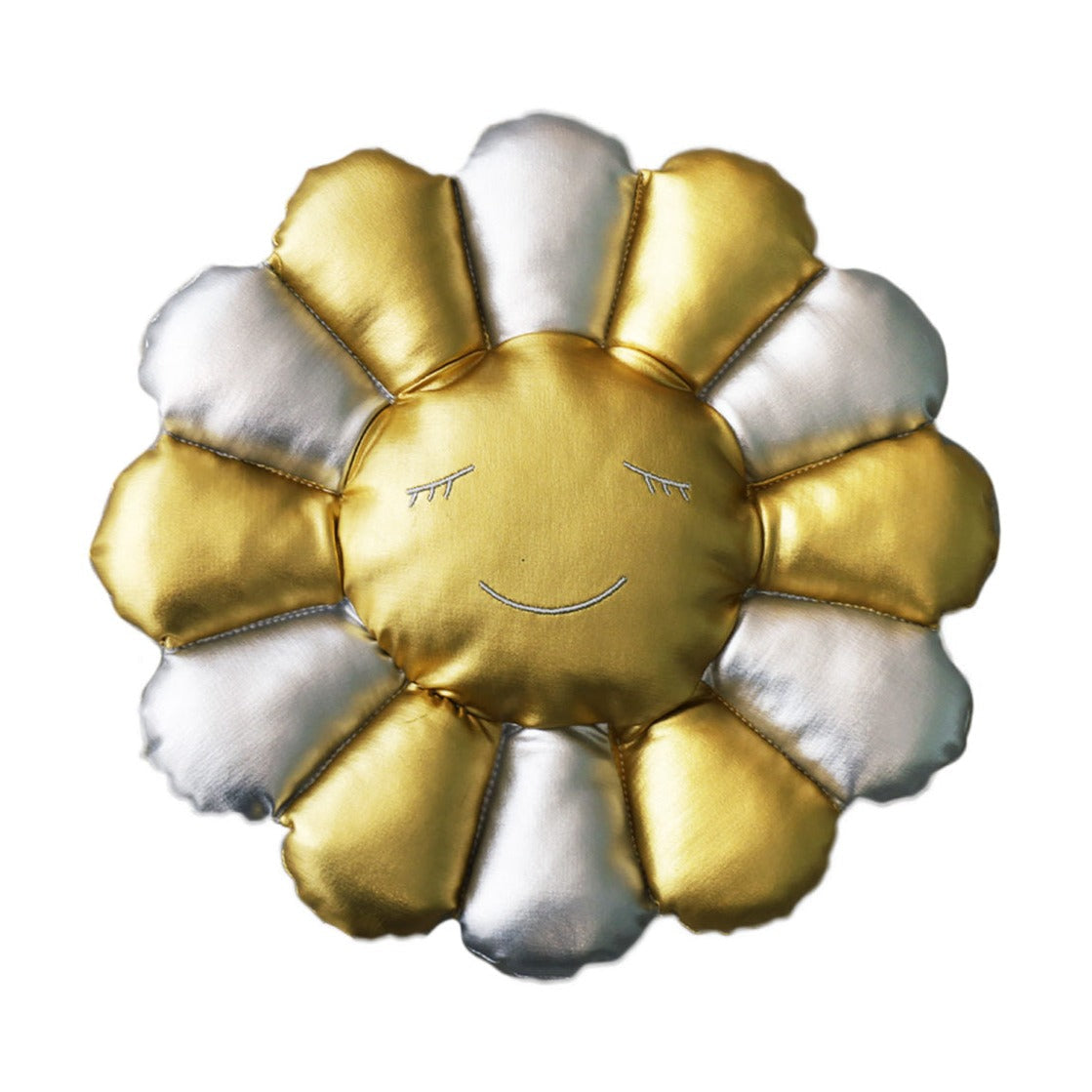 Takashi Murakami Kaikai Kiki Flower Plush Cushion Silver Gold (30cm) TAKASHI MURAKAMI TAKASHI MURAKAMI - originalfook singapore