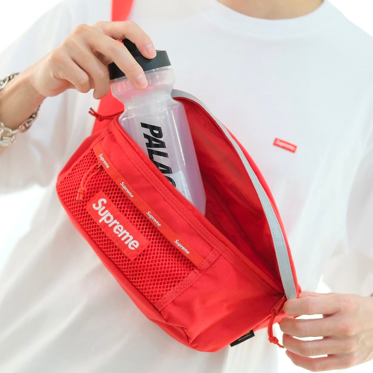 Supreme Reflective Waist Bag Red SUPREME SUPREME - originalfook singapore