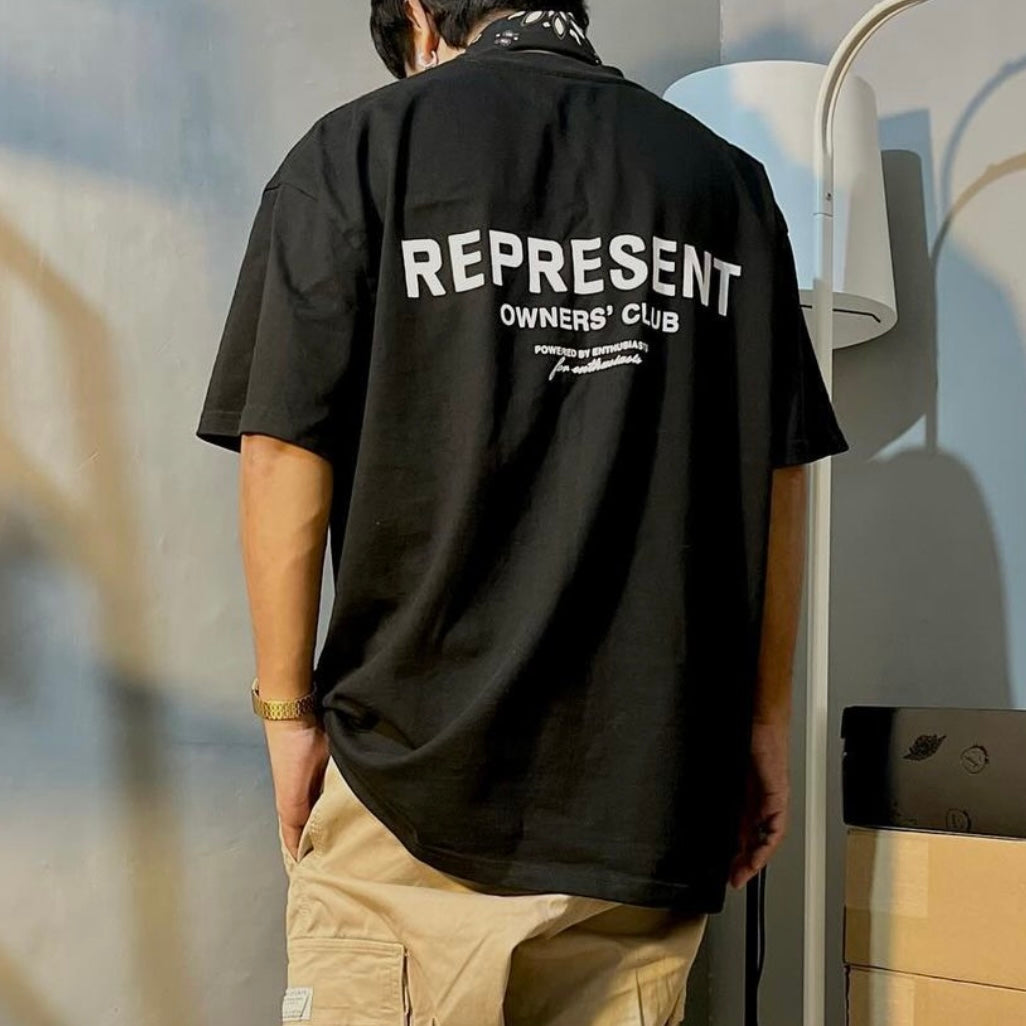 Represent Owners Club Logo Tee Black REPRESENT REPRESENT - originalfook singapore