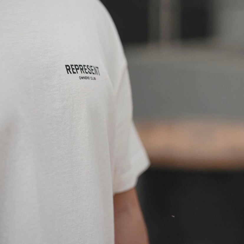 Represent Owners Club Logo Tee Flat White REPRESENT REPRESENT - originalfook singapore