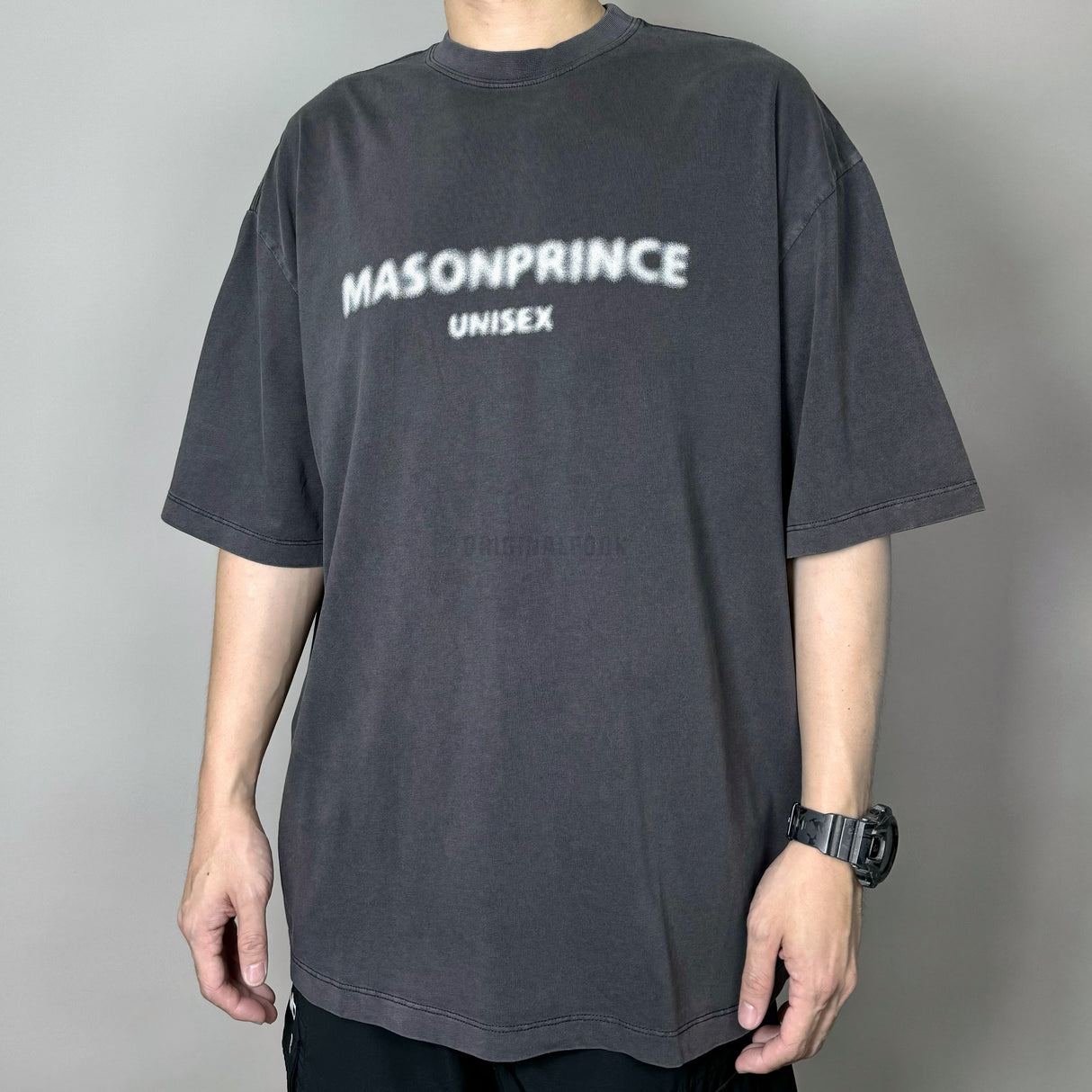 MASONPRINCE Classic Spray Logo Tee Charcoal Grey MASONPRINCE MASONPRINCE - originalfook singapore