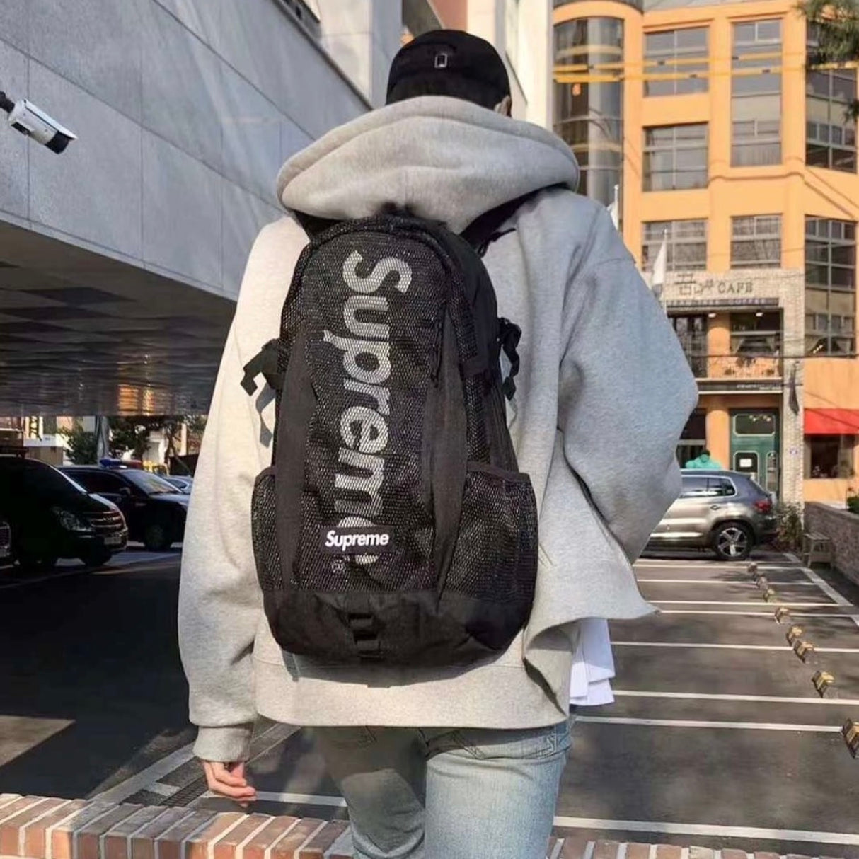 Supreme Reflective Logo Black Backpack - ORIGINALFOOK