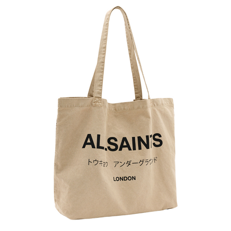 AllSaints Signature Logo Tote Bag Khaki ALLSAINTS ALLSAINTS - originalfook singapore