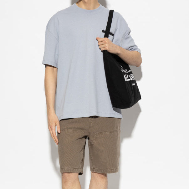 Allsaints Redact Strikeout Logo Tee Willow Blue ALLSAINTS ALLSAINTS - originalfook singapore