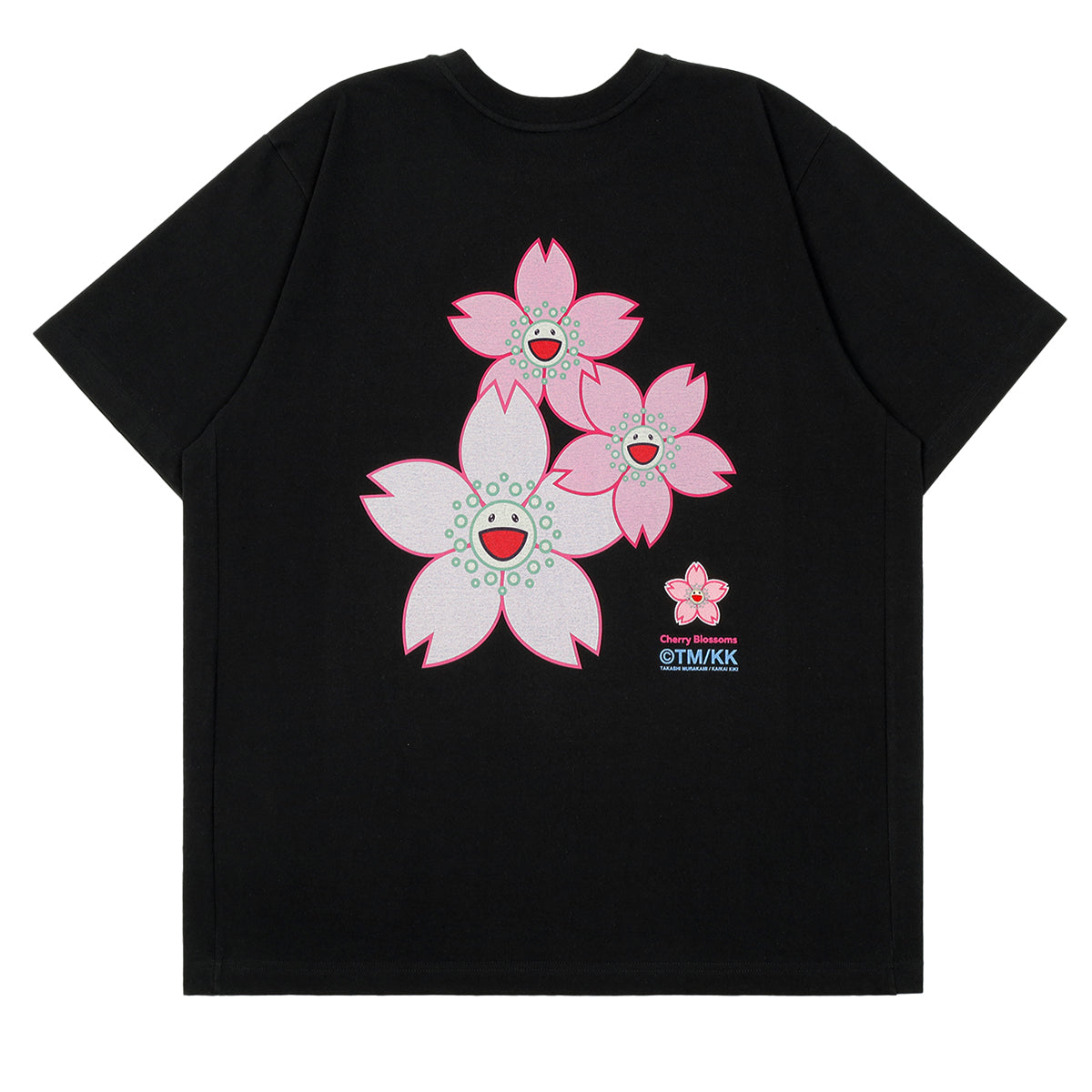 Takashi Murakami Embroidered Patch Sakura Flower Tee Black TAKASHI MURAKAMI TAKASHI MURAKAMI - originalfook singapore