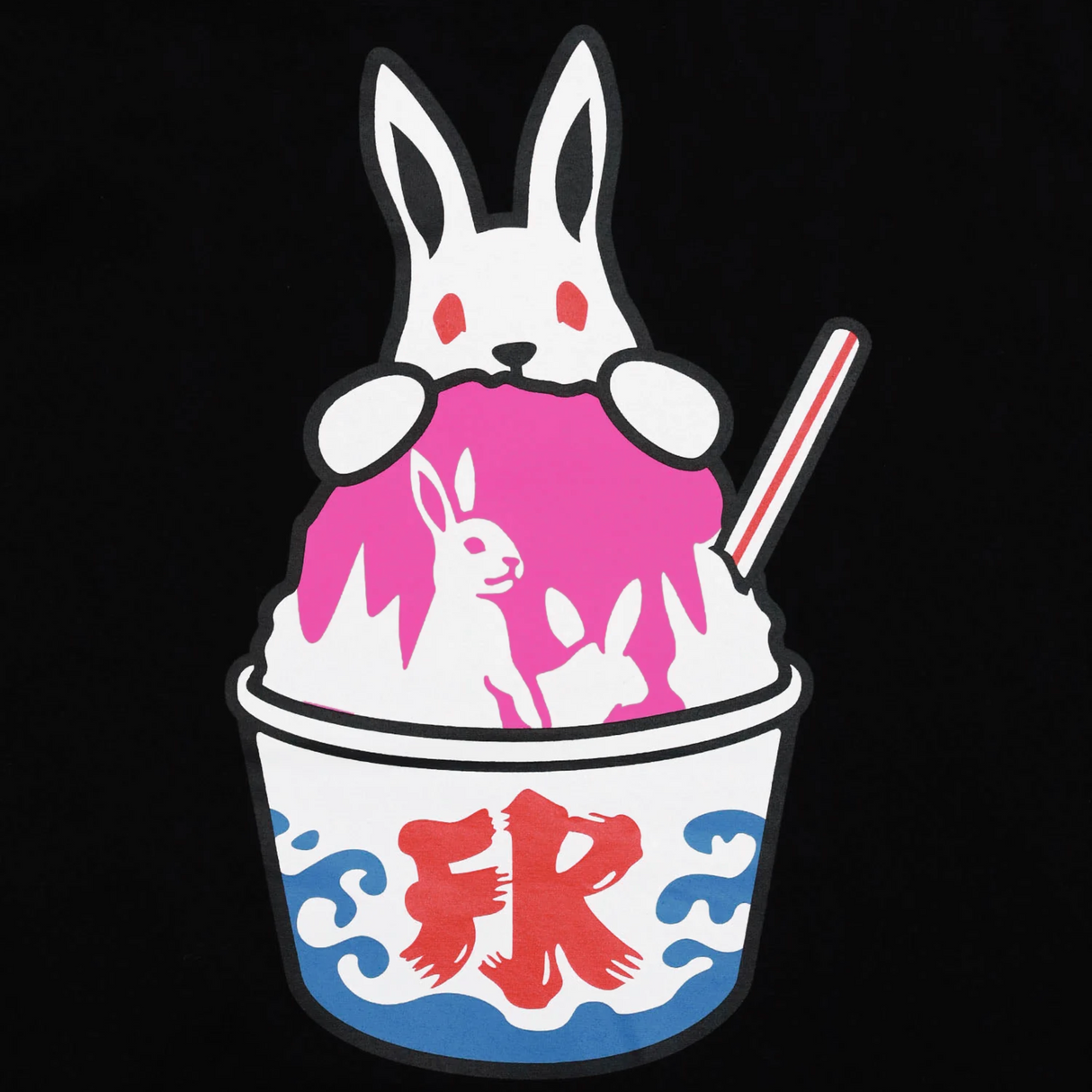 FR2 Shaved Ice Rabbit Tee Black (Japan Exclusive) - ORIGINALFOOK