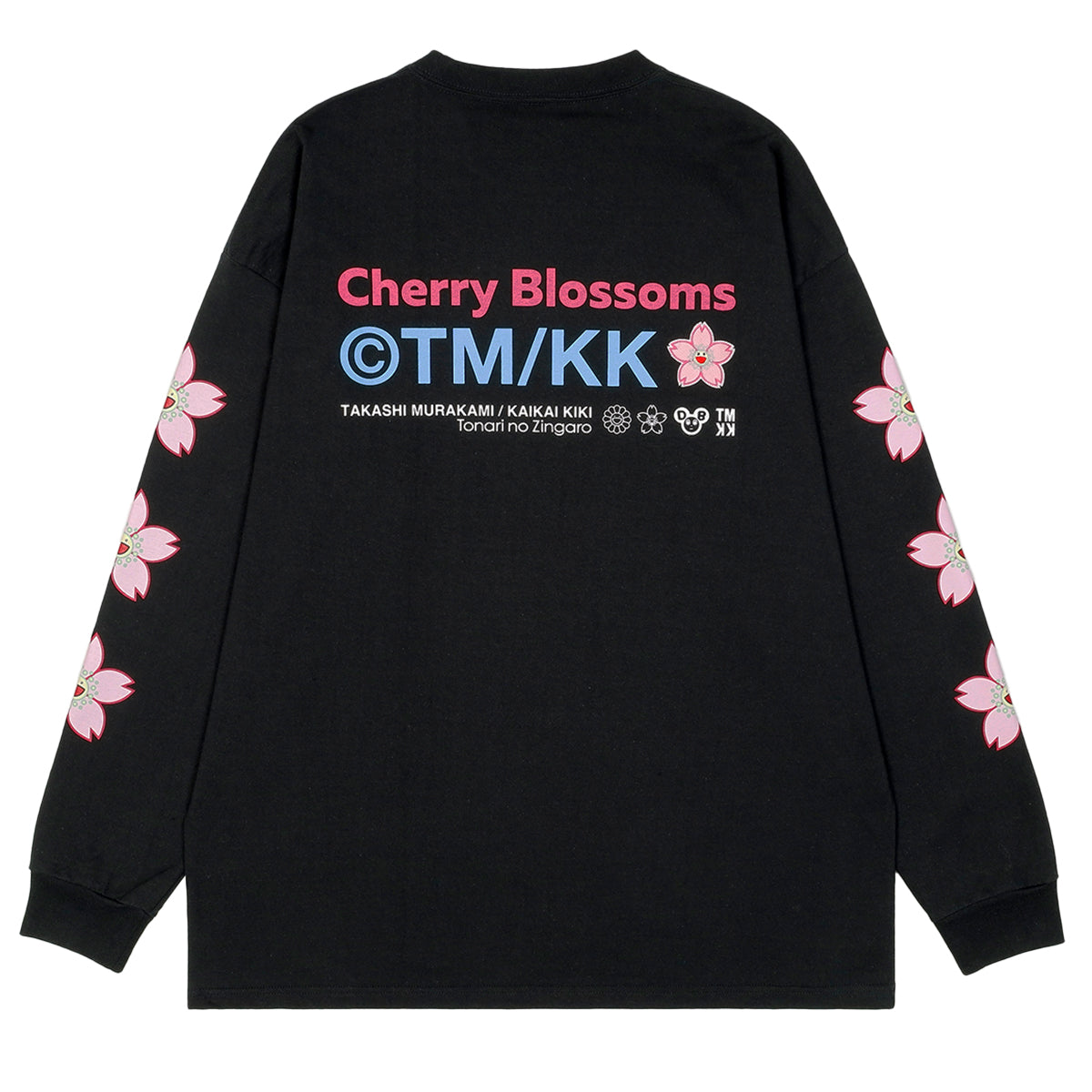 Takashi Murakami Embroidered Patch Sakura Flower Long Sleeve Tee Black TAKASHI MURAKAMI TAKASHI MURAKAMI - originalfook singapore