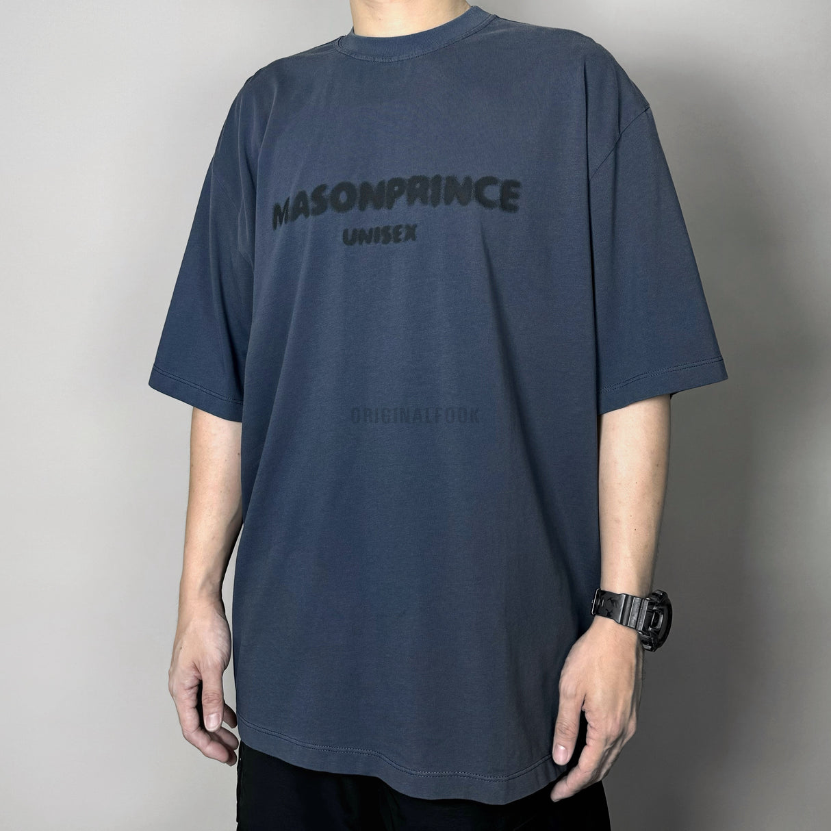 MASONPRINCE Classic Spray Logo Tee Haze Blue MASONPRINCE MASONPRINCE - originalfook singapore