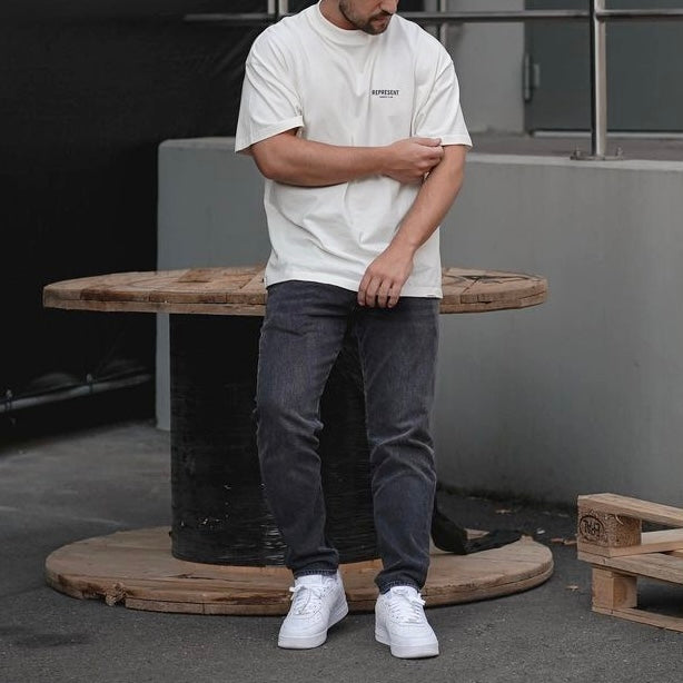 Represent Owners Club Logo Tee Flat White REPRESENT REPRESENT - originalfook singapore