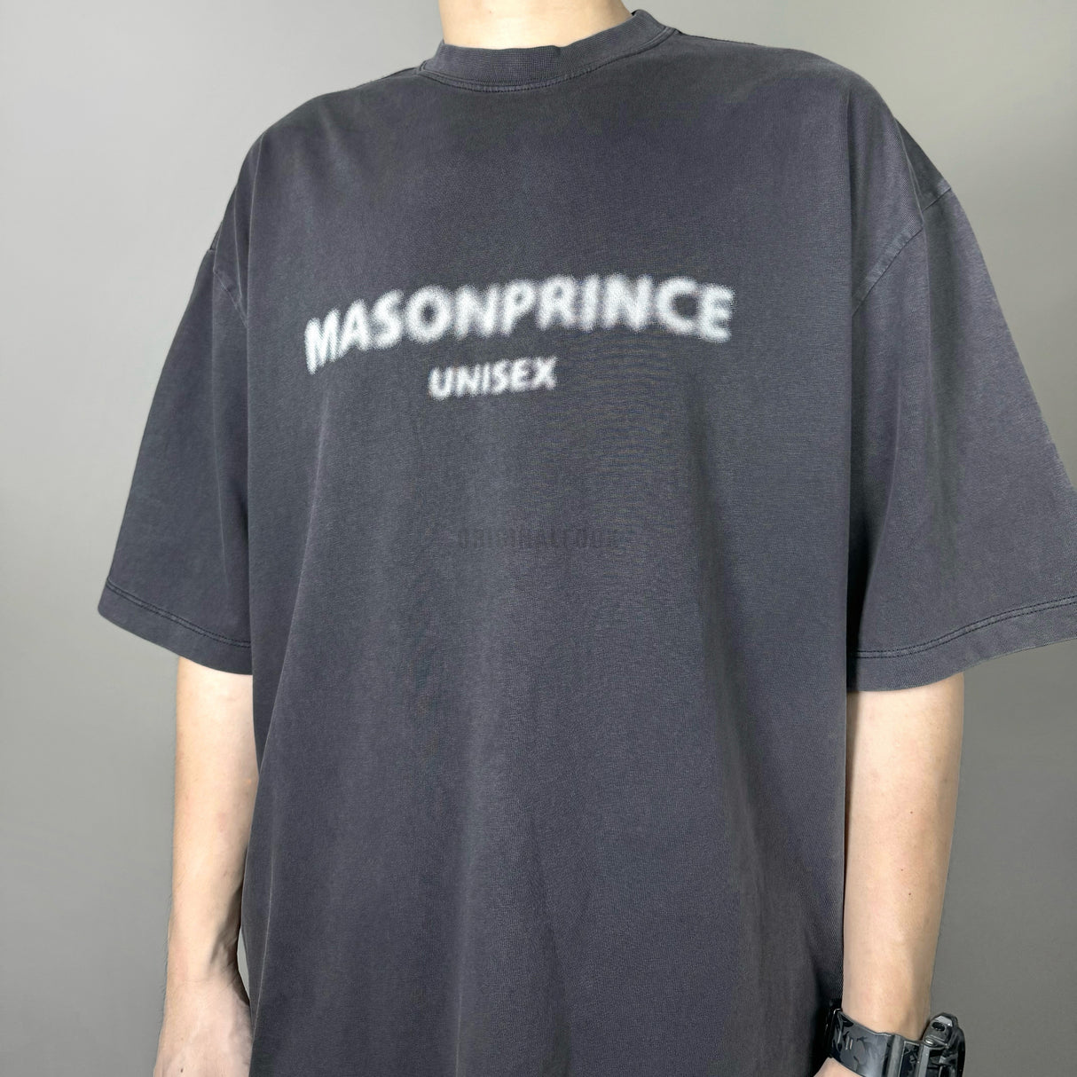 MASONPRINCE Classic Spray Logo Tee Charcoal Grey MASONPRINCE MASONPRINCE - originalfook singapore