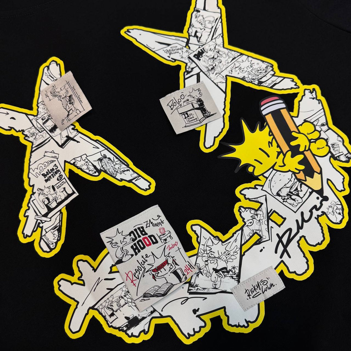 Rickyisclown X Boloo Limited Edition Comic Tee Black R37240813K O10 - ORIGINALFOOK