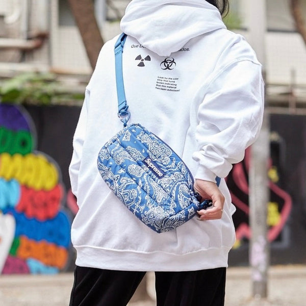 Supreme Puffer Side Bag Blue Paisley | ORIGINALFOOK