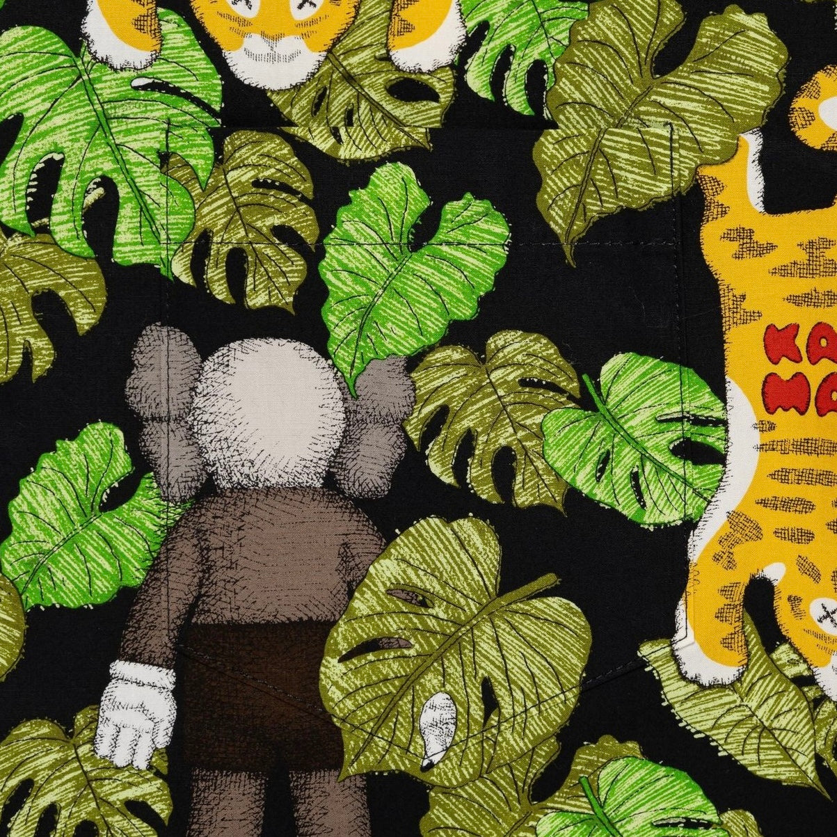 Human Made X KAWS Aloha Shirt Black HUMAN MADE HUMAN MADE - originalfook singapore