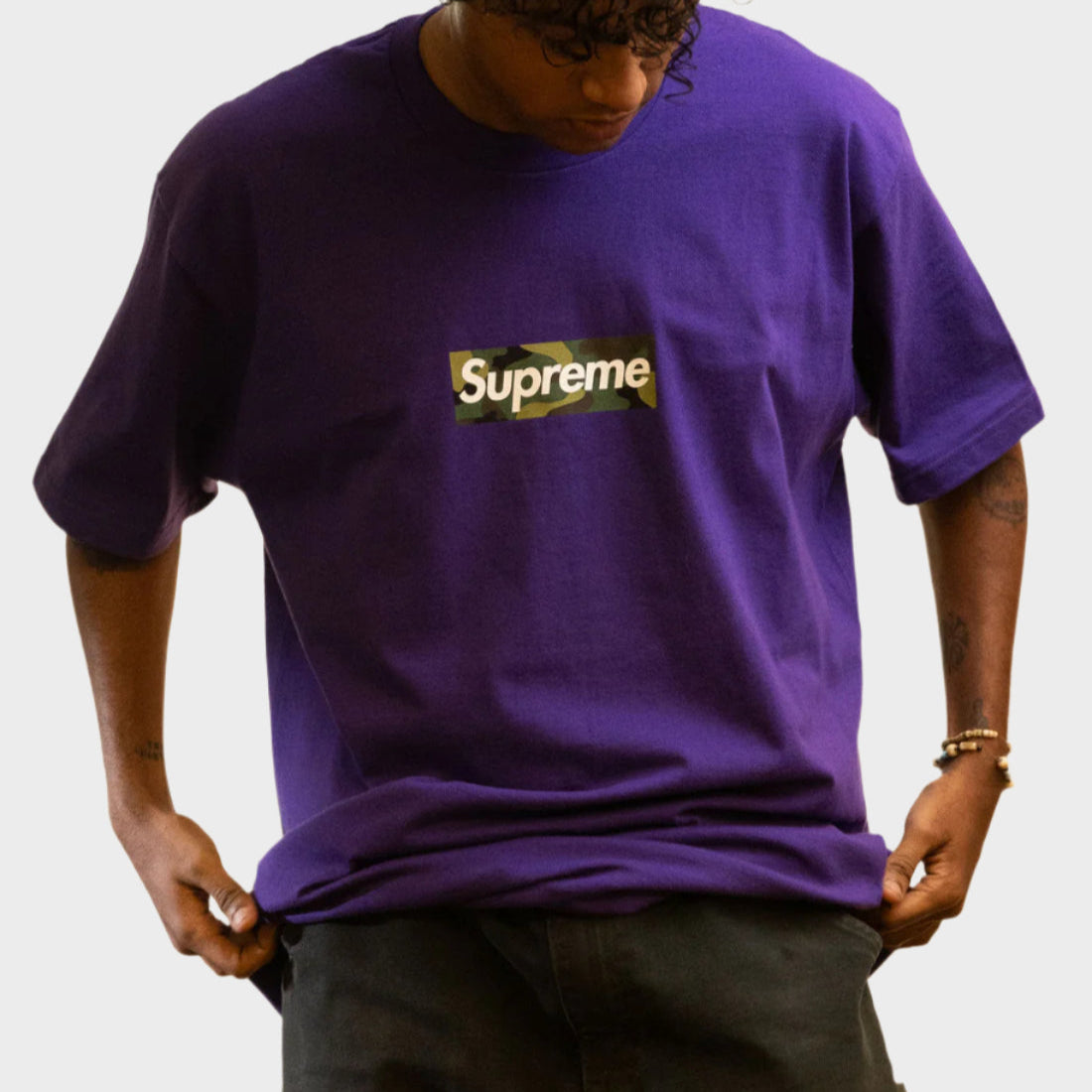 Supreme Camo Box Logo Tee Purple SUPREME SUPREME - originalfook singapore