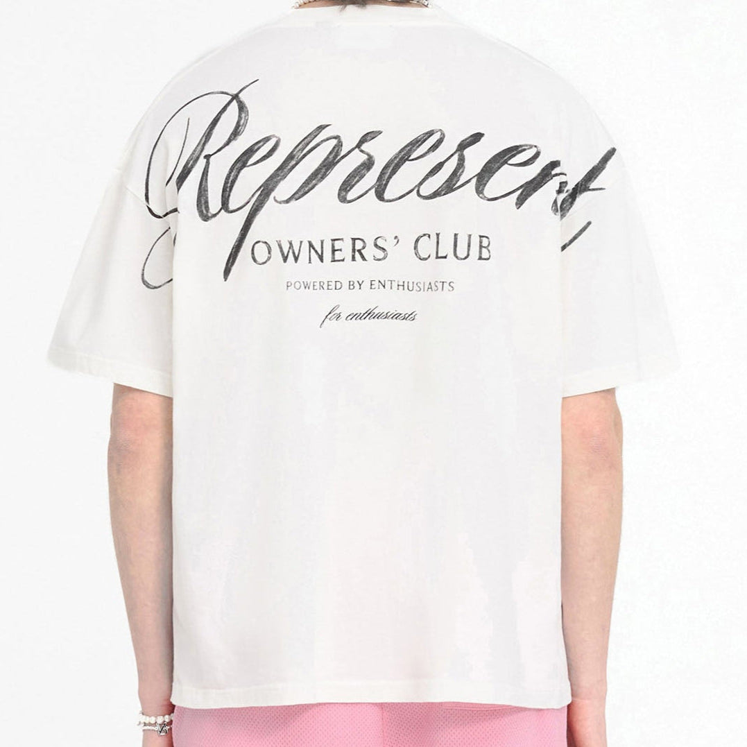 Represent Owners Club Script Tee White REPRESENT REPRESENT - originalfook singapore