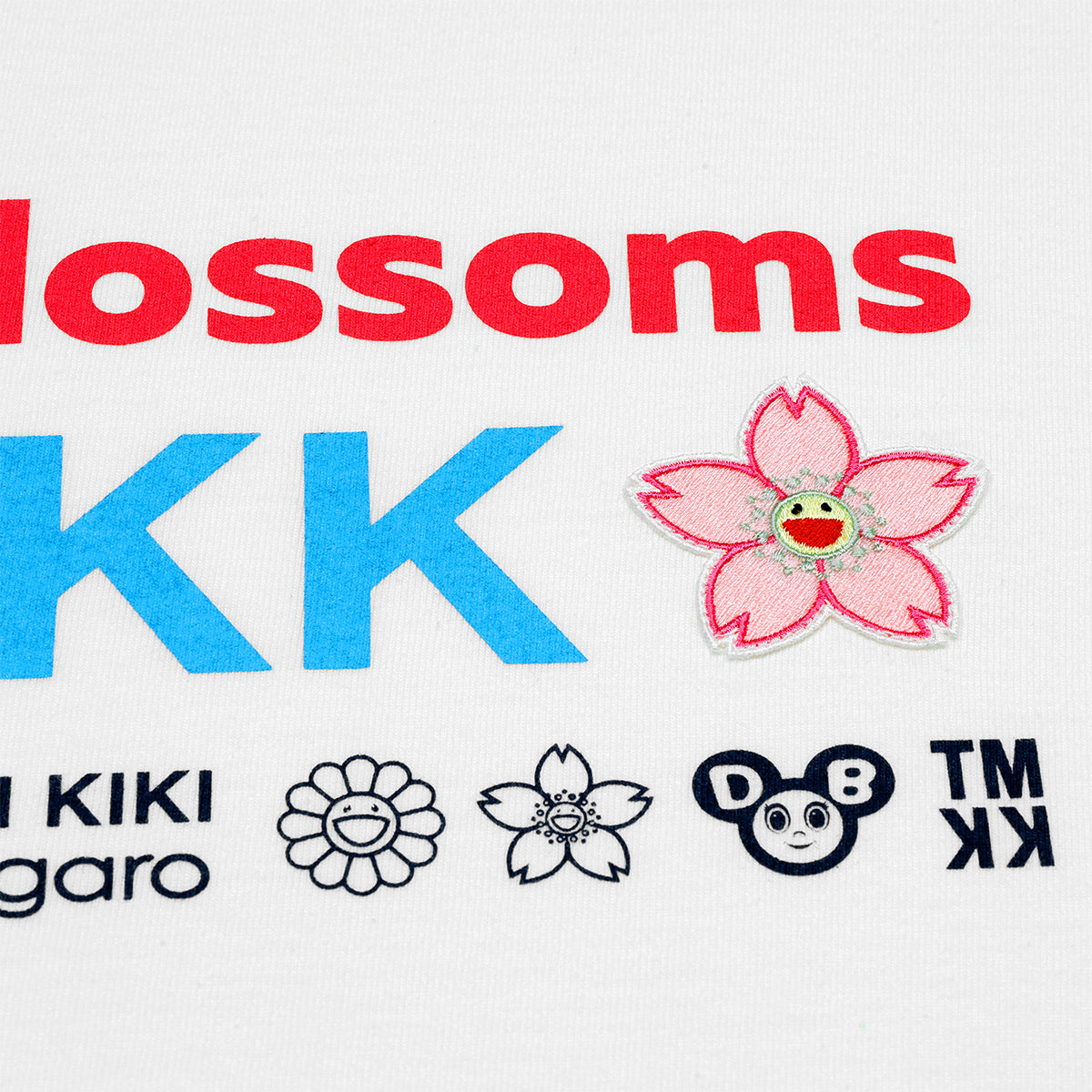 Takashi Murakami Embroidered Patch Sakura Flower Long Sleeve Tee White TAKASHI MURAKAMI TAKASHI MURAKAMI - originalfook singapore