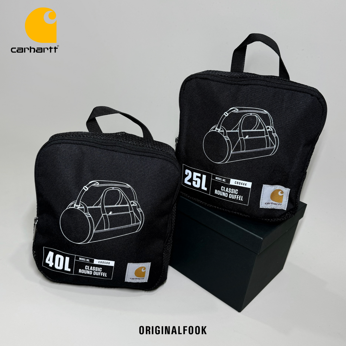 Carhartt 40L Round Duffel Bag Black CARHARTT CARHARTT - originalfook singapore