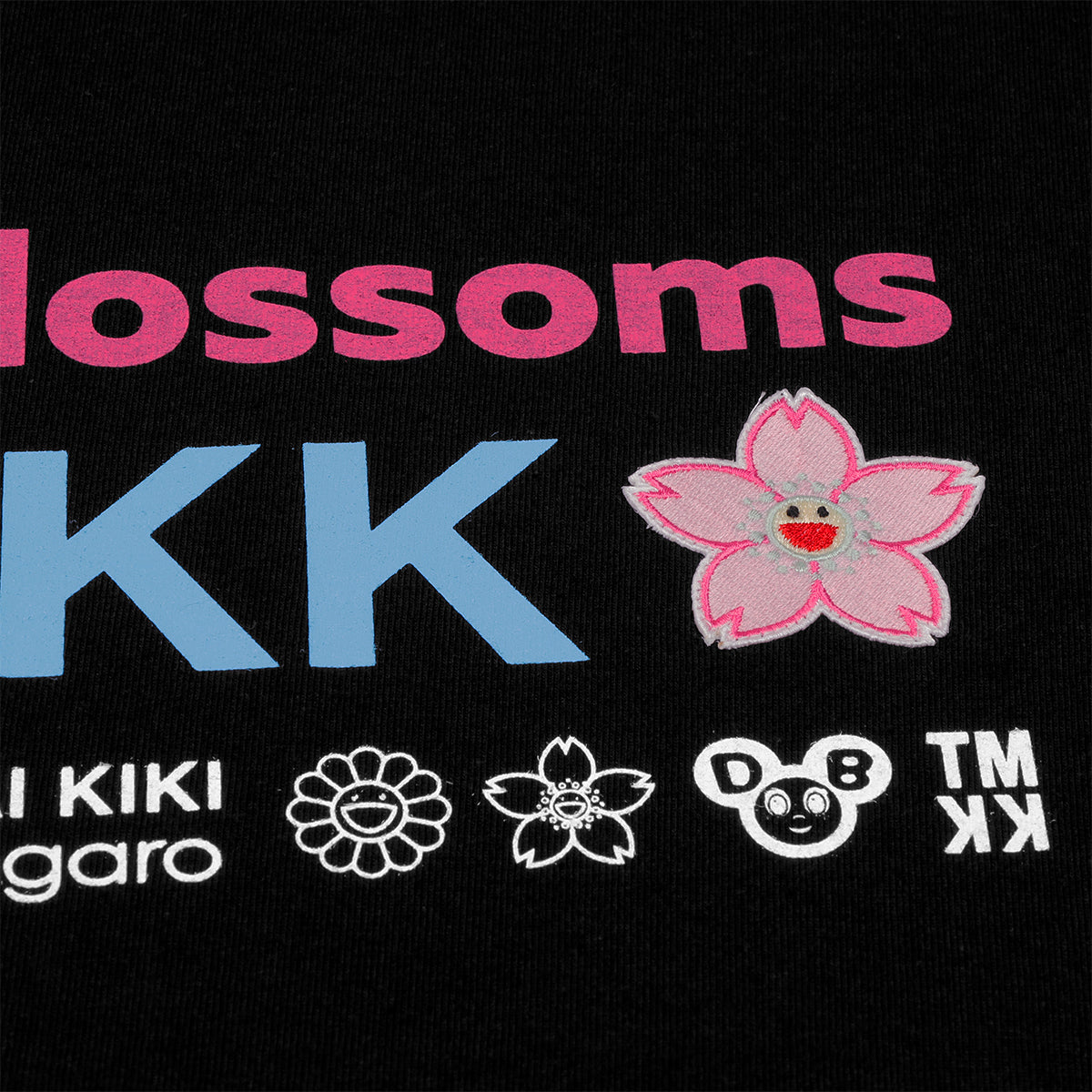 Takashi Murakami Embroidered Patch Sakura Flower Long Sleeve Tee Black TAKASHI MURAKAMI TAKASHI MURAKAMI - originalfook singapore