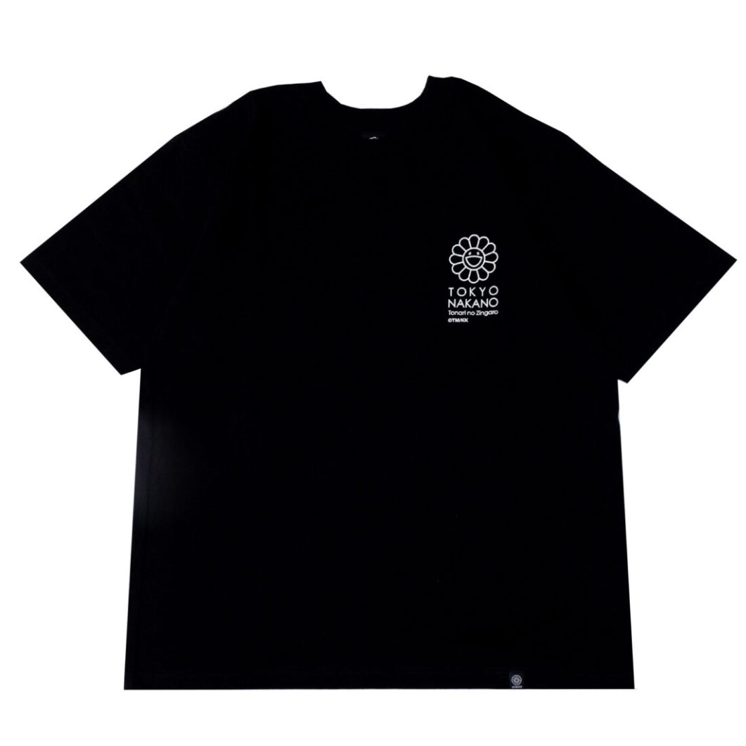 Takashi Murakami Bright Red Flower Ball Tee Black - ORIGINALFOOK