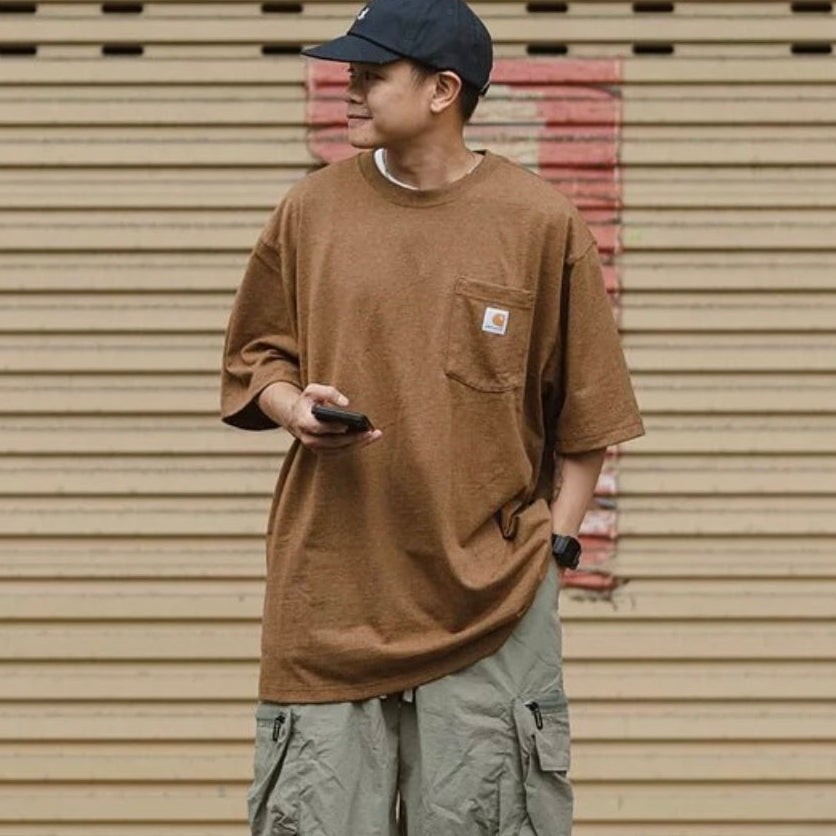 Carhartt K87 Oversized Pocket Tee Oiled Walnut Heather carhartt carhartt - originalfook singapore