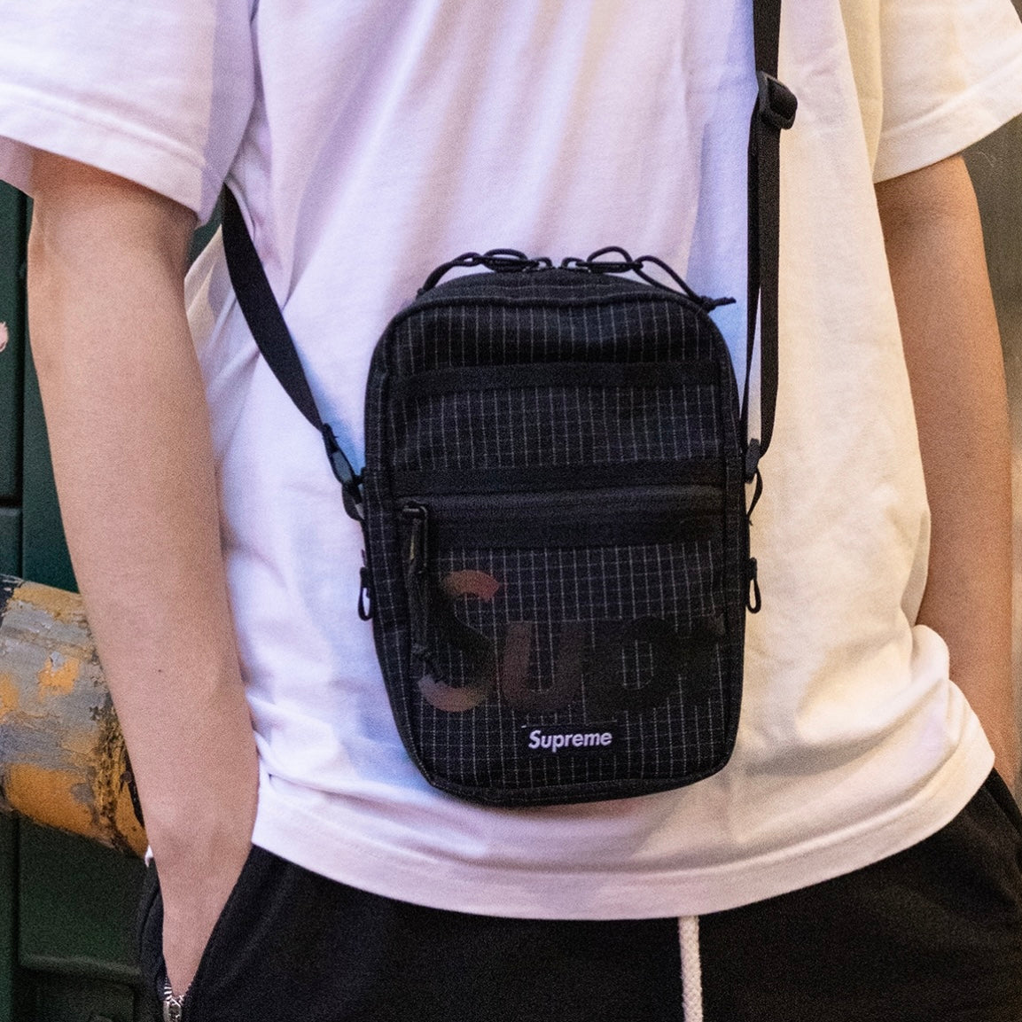 Supreme Reflective Shoulder Bag Black supreme supreme - originalfook singapore