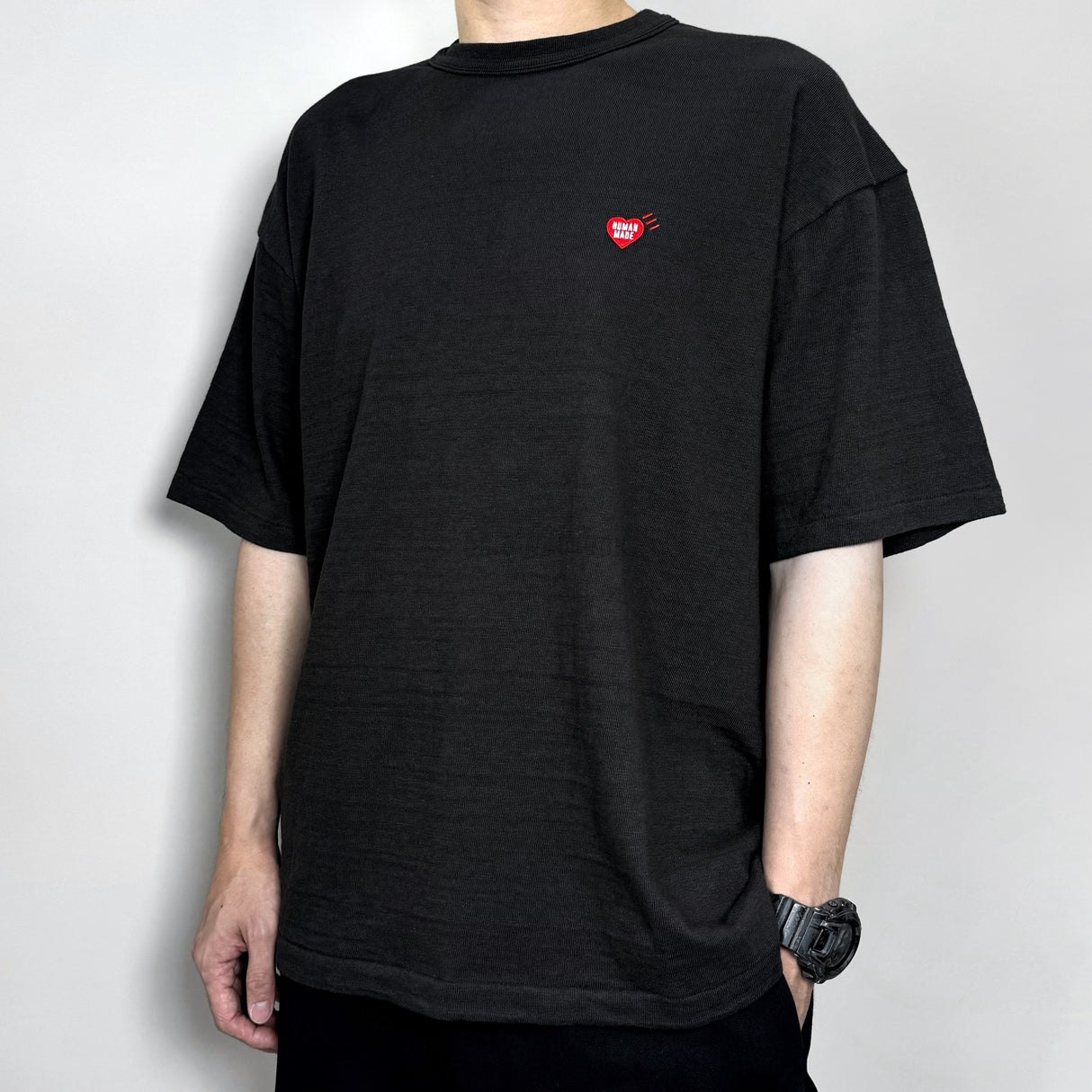 Human Made Heart Badge Slogan Tee Black HUMAN MADE HUMAN MADE - originalfook singapore