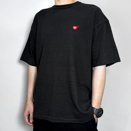 Human Made Heart Badge Slogan Tee Black HUMAN MADE HUMAN MADE - originalfook singapore
