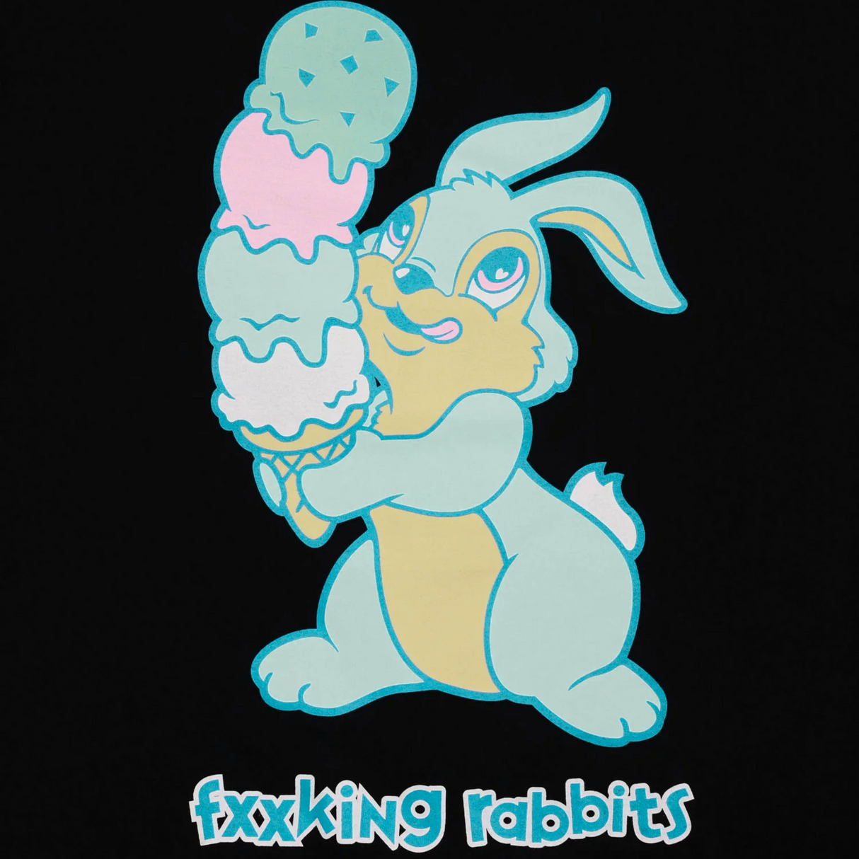FR2 Rabbit Ice Cream Tee Black Tiffany (Japan Exclusive) - ORIGINALFOOK
