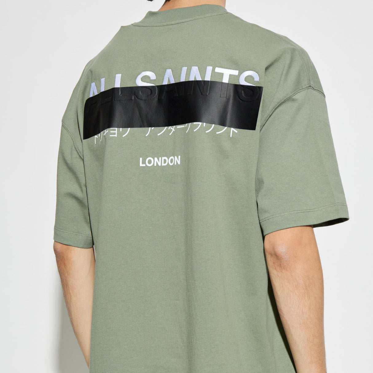 Allsaints Redact Strikeout Logo Tee Island Green ALLSAINTS ALLSAINTS - originalfook singapore