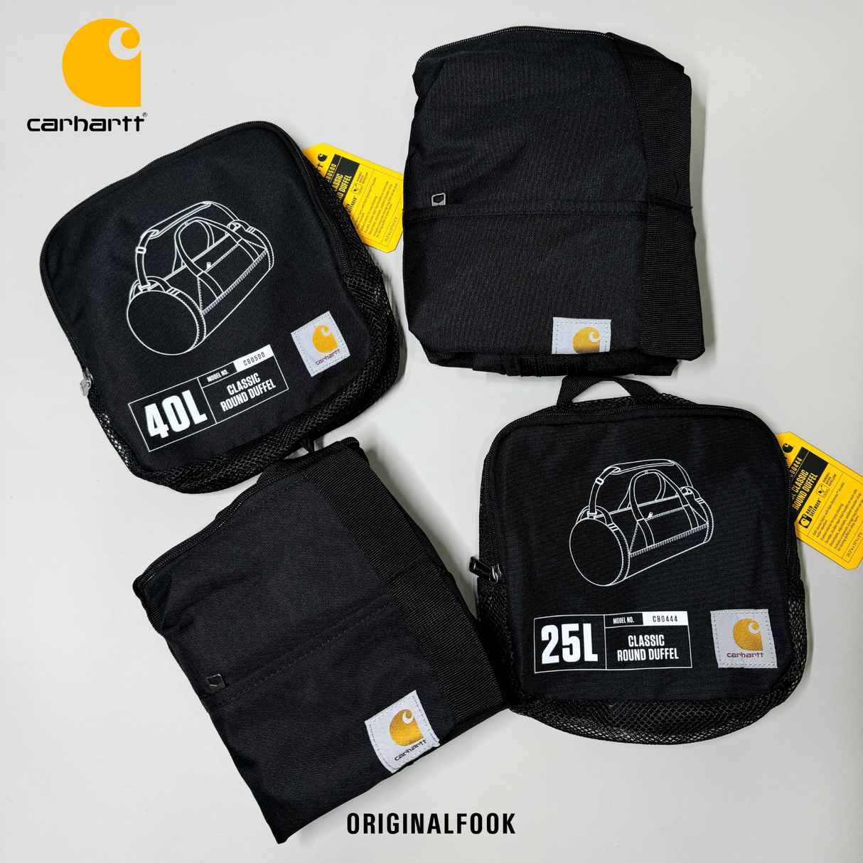 Carhartt 40L Round Duffel Bag Black CARHARTT CARHARTT - originalfook singapore