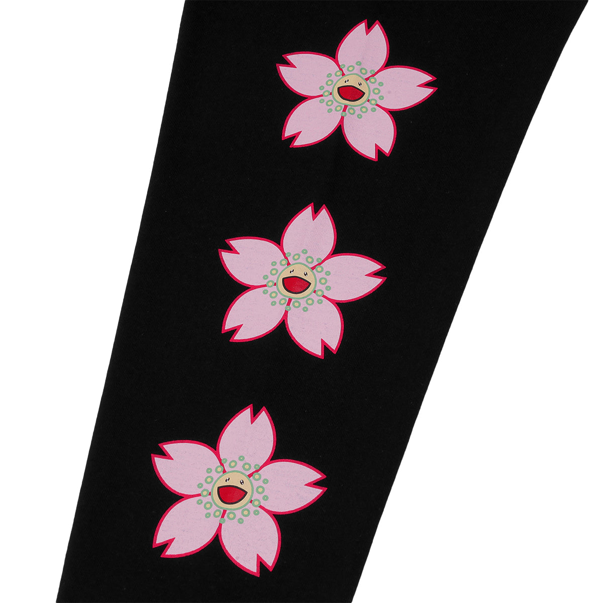 Takashi Murakami Embroidered Patch Sakura Flower Long Sleeve Tee Black TAKASHI MURAKAMI TAKASHI MURAKAMI - originalfook singapore