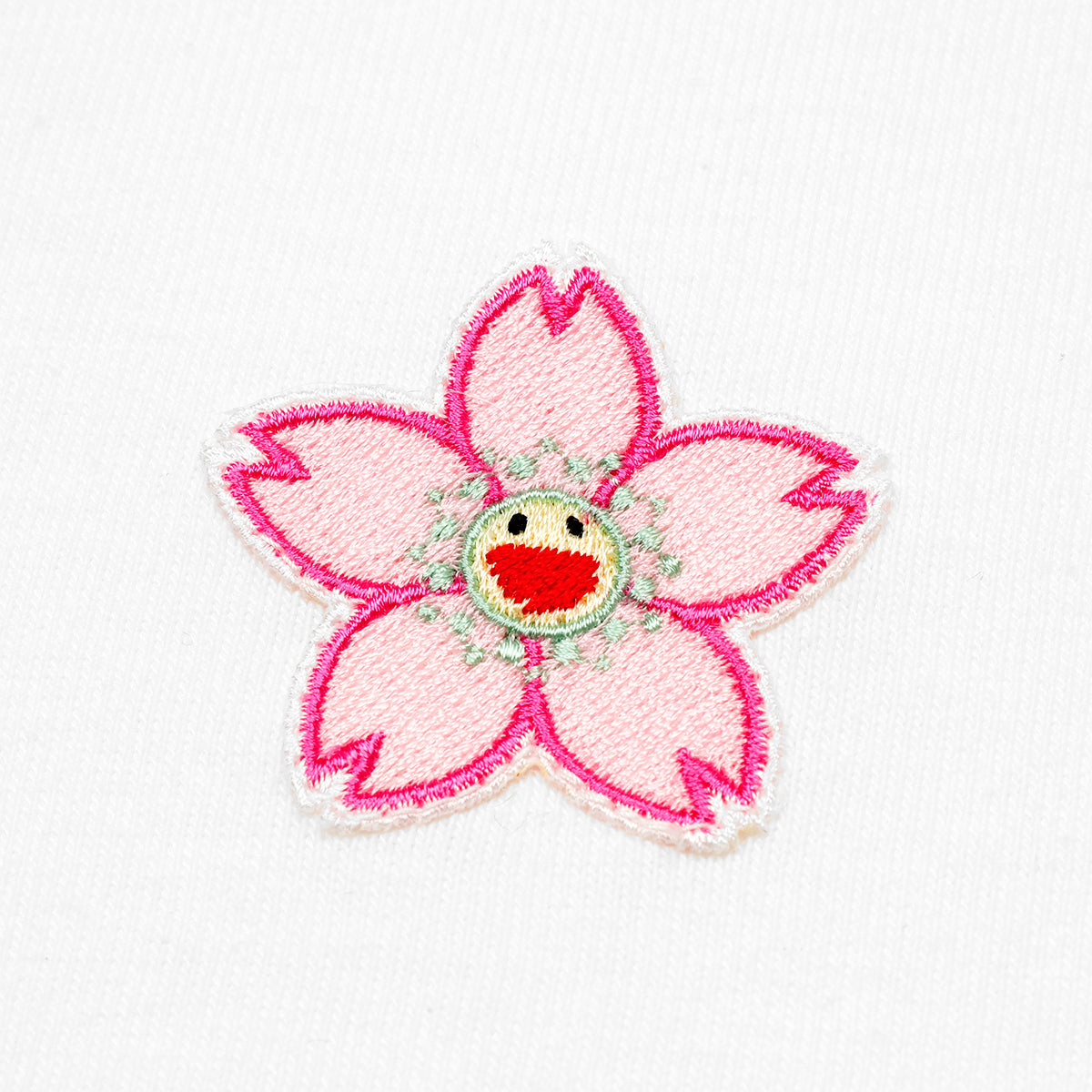Takashi Murakami Embroidered Patch Sakura Flower Tee White TAKASHI MURAKAMI TAKASHI MURAKAMI - originalfook singapore