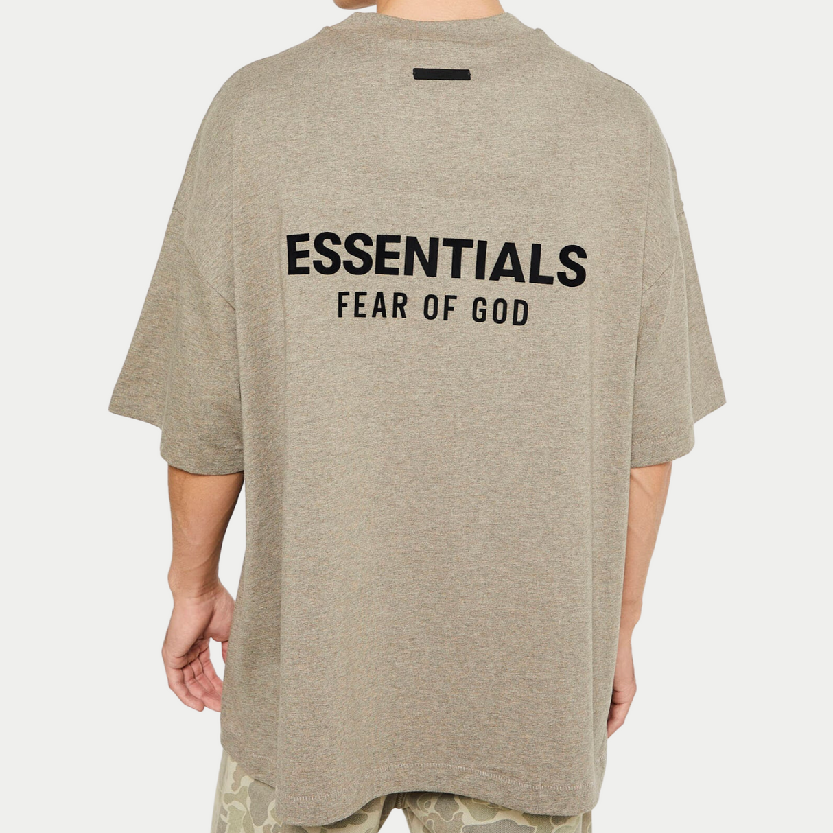 Fear of God Essentials Signature Logo Drop Shoulder Tee Dark Heather FEAR OF GOD ESSENTIALS FEAR OF GOD ESSENTIALS - originalfook singapore