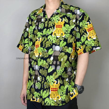 Human Made X KAWS Aloha Shirt Black HUMAN MADE HUMAN MADE - originalfook singapore