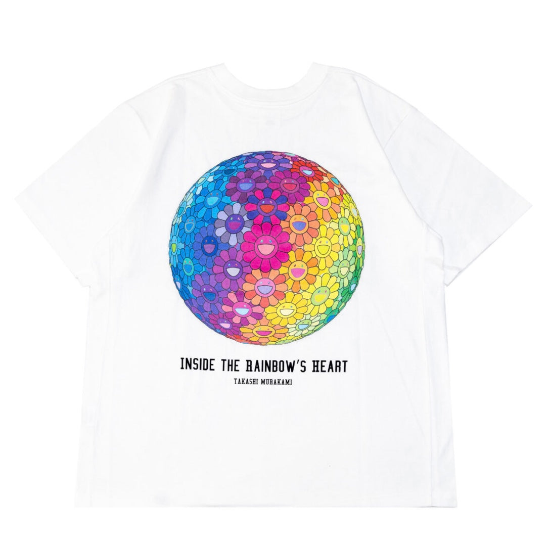 Takashi Murakami Flower Ball Rainbow Heart Tee White - ORIGINALFOOK