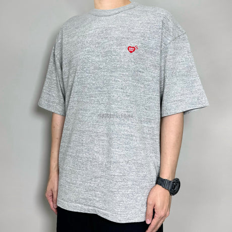Human Made Heart Badge Slogan Tee Grey HUMAN MADE HUMAN MADE - originalfook singapore