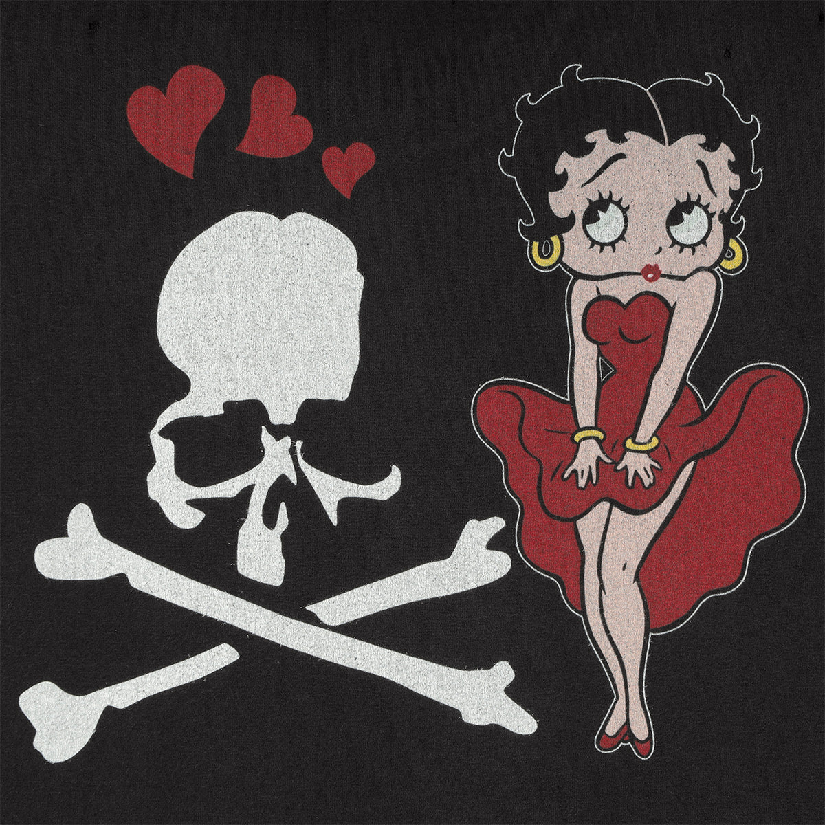 Mastermind World x Betty Boop Damaged Boxy Fit Hoodie Black Red - ORIGINALFOOK