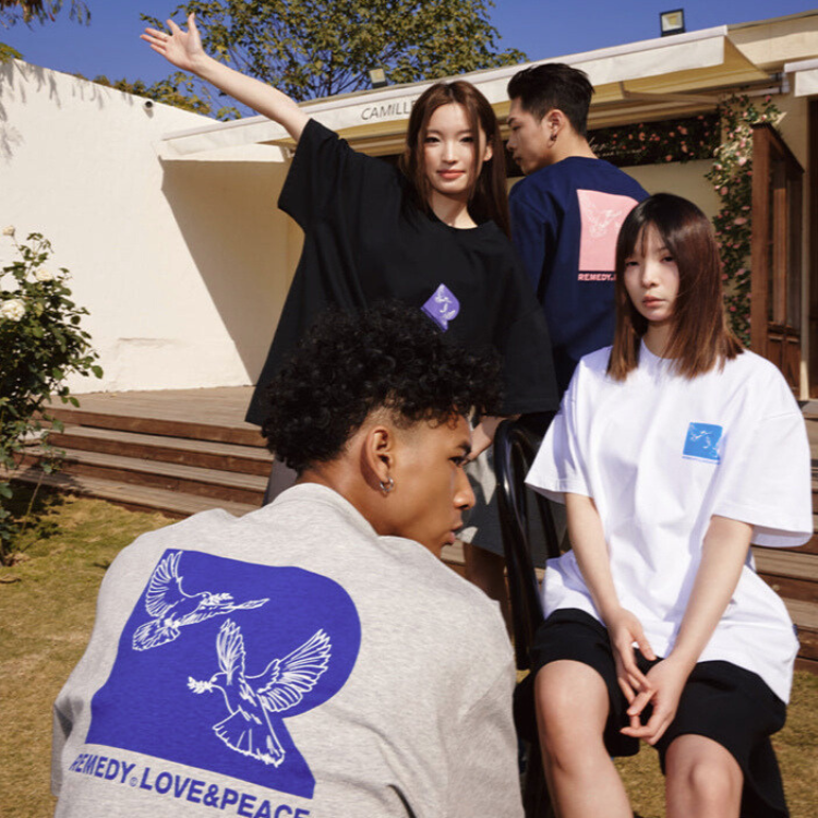 Remedy Love & Peace Tee Light Grey REMEDY REMEDY - originalfook singapore