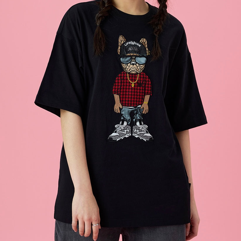 LifeWork Snapback Hip Bulldog Tee Black lifework lifework - originalfook singapore