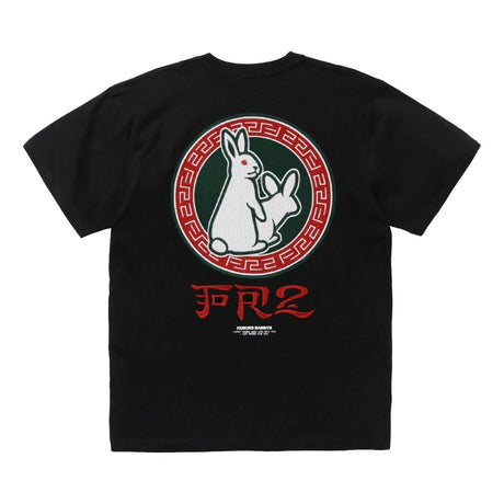 FR2 Fxxking Rabbits Round Logo Embroidery Tee Black FR2 FR2 - originalfook singapore